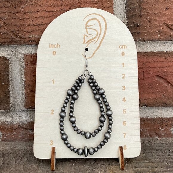 🚫Sold🚫Navajo Style Pearl Double Layer Earrings - Picture 2 of 2